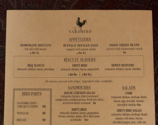 Preview of View Yardbird at 1896's Menu